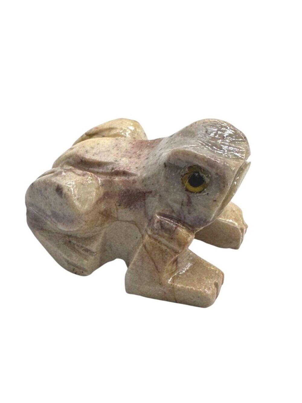 Mini Carved Soapstone Frog Figurine Handmade In Peru .75" X 1" Unique
